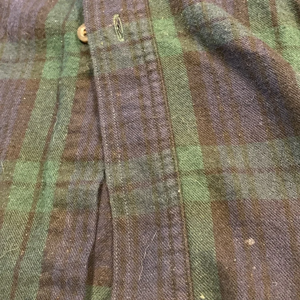 L.L. Bean Long Sleeve Plaid Flannel Cotton Shirt With FLAWS XXL Tall